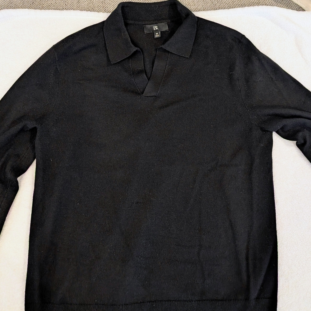 Banana Republic Black Sweater Polo